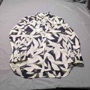 Equipment Femme Womens Black White Floral Button Down Shirt Size M